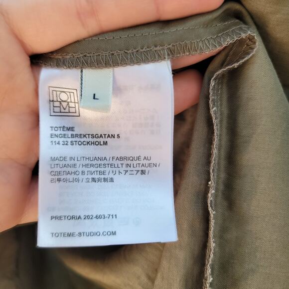 Totême Pretoria Midi Shift Dress Size Large Brown Cotton Lyocell Bohemian - Picture 8 of 14